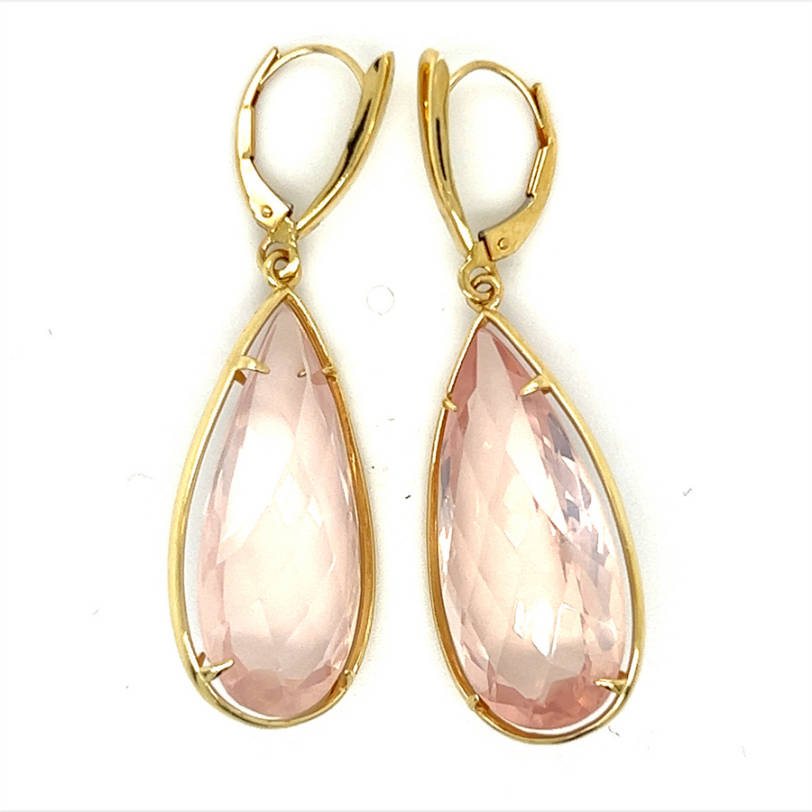 Estate Rose Quartz Earrings