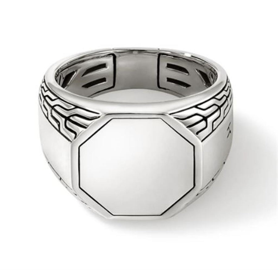 John Hardy Sterling Silver Octagon Signet Ring