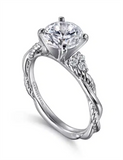 Gabriel & Co Twisted Rope Diamond Cluster Engagement Ring Mounting