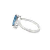 Blue Topaz 14 Karat White Fashion Ring