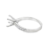 Lady's Platinum 4-Prong Straight Band Platinum Mounting Size 6.5 With