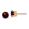 14k 6mm Garnet Checker Earrings