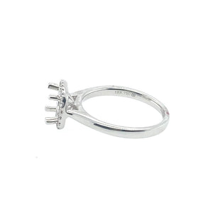 Lady's White 18 Karat Halo Ring