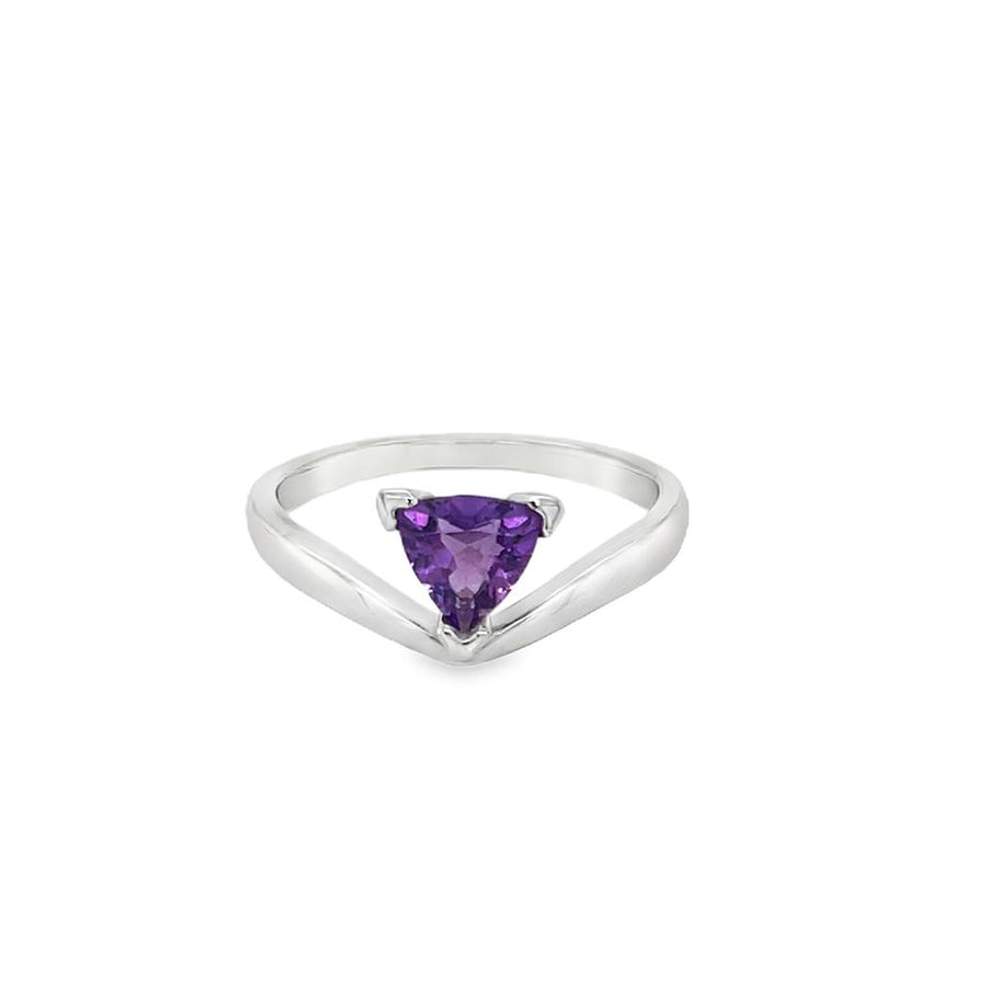 Amethyst 14 Karat White Fashion Ring