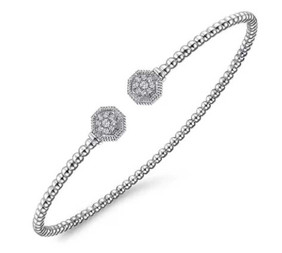 Gabriel & Co Bujukan Diamond Hexagon Open Bangle Bracelet