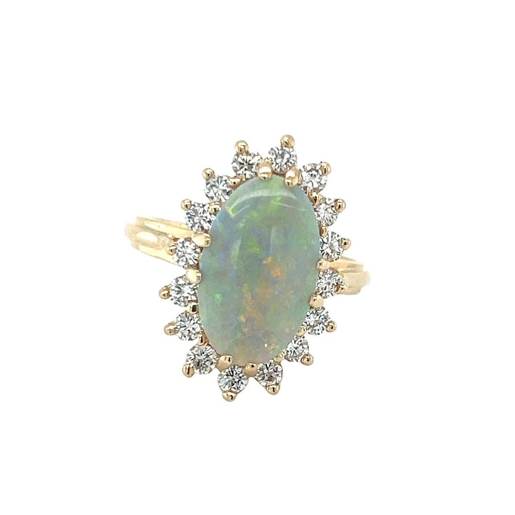 Estate Opal Halo Ring