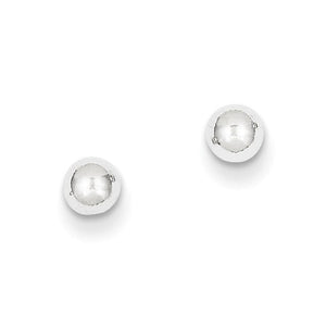 14k White Gold Polished 4mm Ball Post Earrings