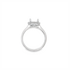 Lady's White 18 Karat Pointed Halo Semi-Mount Engagement Ring