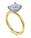 Lady's Two-Tone 14 Karat Hidden Halo Ring Size 6.5 16 = 0.06tw Round G