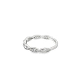 Lady's White 14 Karat Scalloped Stackable Ring Size 6.5 With 21 = 0.36