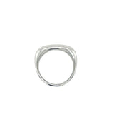 Lady's White 14 Karat Bold Rectangular Fashion Ring Size 6.5 Designer: