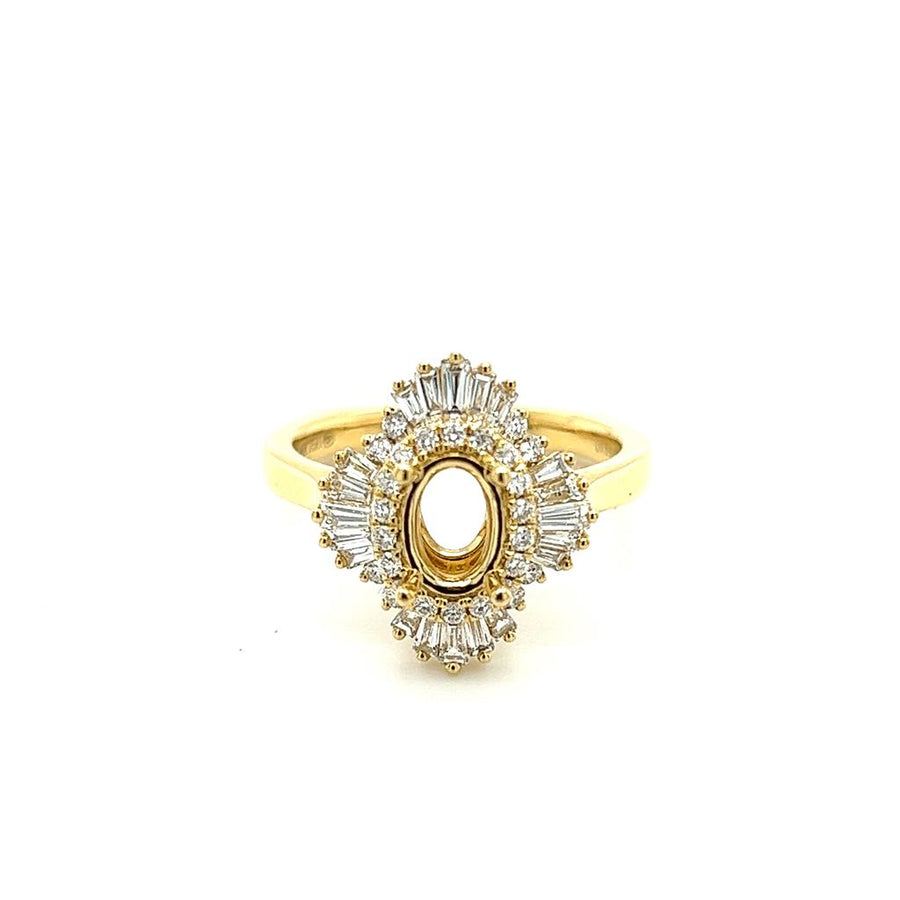 Lady's Yellow 18 Karat Euro-Shank Ballerina Halo Ring