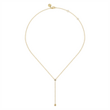 Lady's Yellow 14 Karat Bujukan Y-Knot Necklace Length 16 With 4 = 0.04