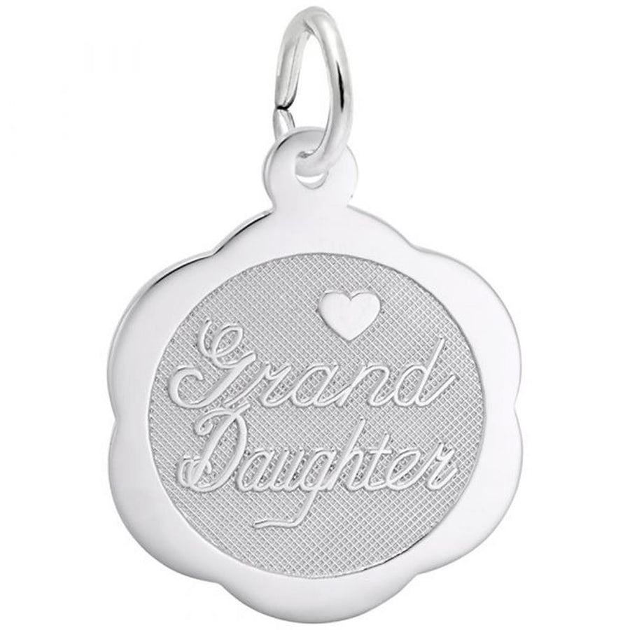 Rembrandt Charms Granddaughter Scalloped Disc Charm Sterling Silver
