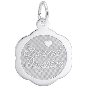 Rembrandt Charms Granddaughter Scalloped Disc Charm Sterling Silver