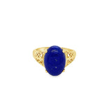 Estate Filigree Cabochon Lapis Ring