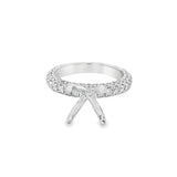 Nelson Lady's White 18 Karat Pave Diamond Shank/Head Ring Mounting