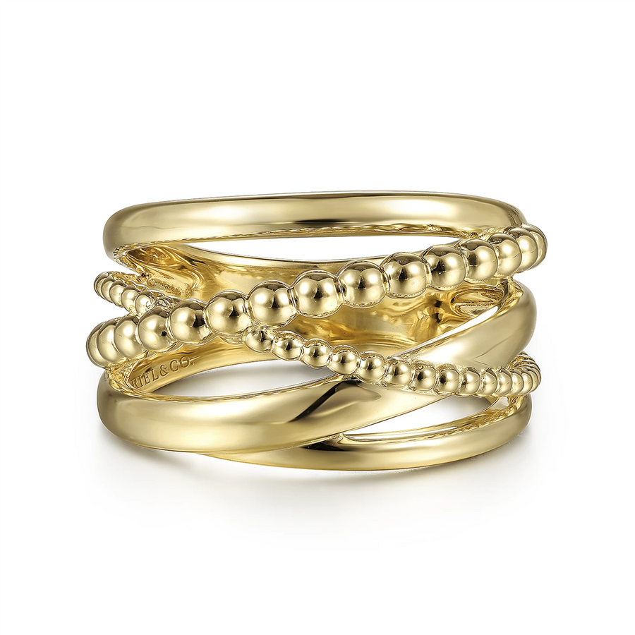 Gabriel & Co. Fashion 14K Yellow Gold Bujukan Criss Cross Ring