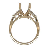 Lady's Yellow 14 Karat Accented Semi-Mount Ring Size 6.5 With 2 = 0.13