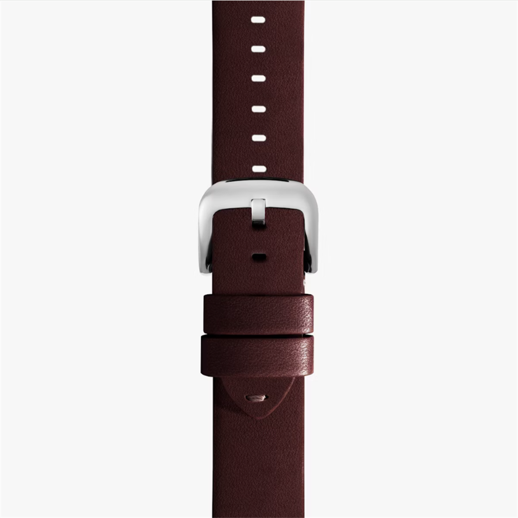 Cattail Brown Leather Watch Strap with a Polished Stainless Steel Buckle