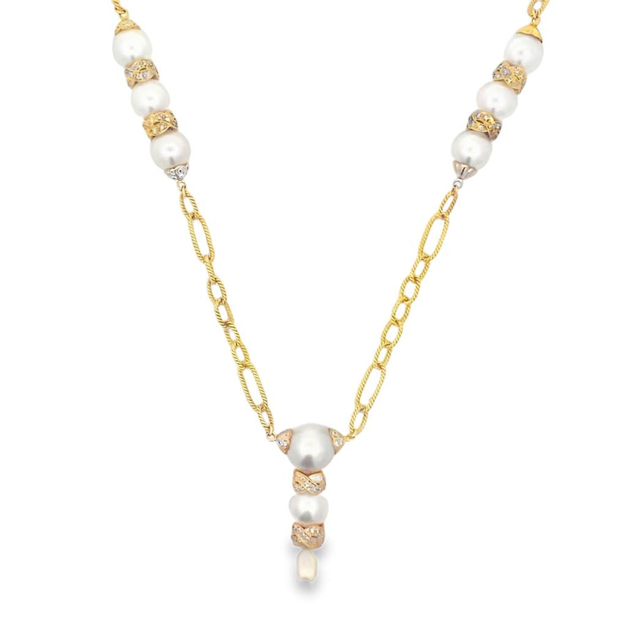 Pearl and Diamond Y-Necklace
