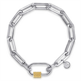 Two-Tone Sterling Silver/14K Yellow Gold Paperclip Link Chain With Buj
