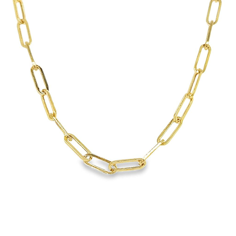 Yellow 14 Karat 3.15mm Paperclip Chain (70 Gauge) Length 18 Gram Weigh