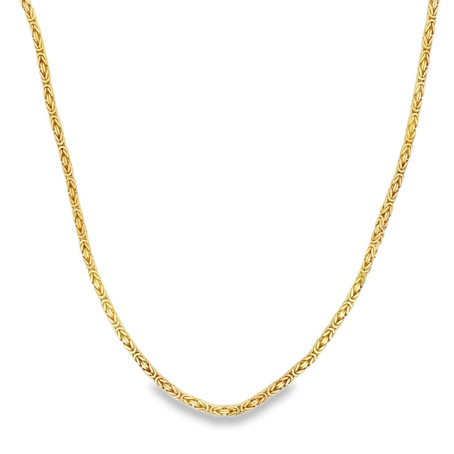 Yellow 14 Karat 2.4mm Square Byzantine Chain With Lobster Clasp Estate