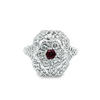 Estate Filigree Ruby and Diamond Ring