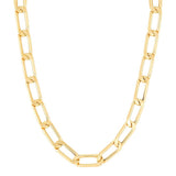Yellow 14 Karat 6.5Mm Hollow Paperclip Gold Necklace Chain Length 20 G