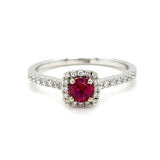 Ruby 14 Karat White Fashion Ring