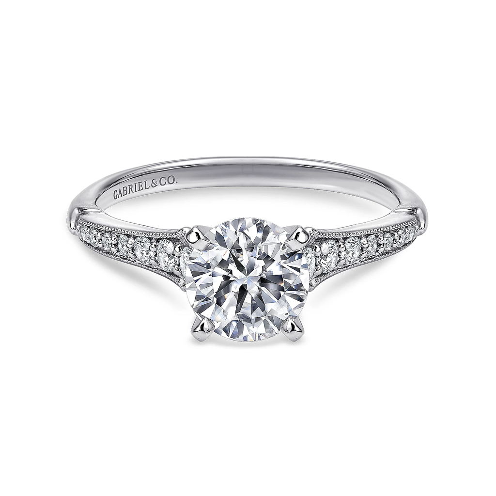 Gabriel & Co. Hollis - Graduated Straight Diamond Engagement Ring Mounting