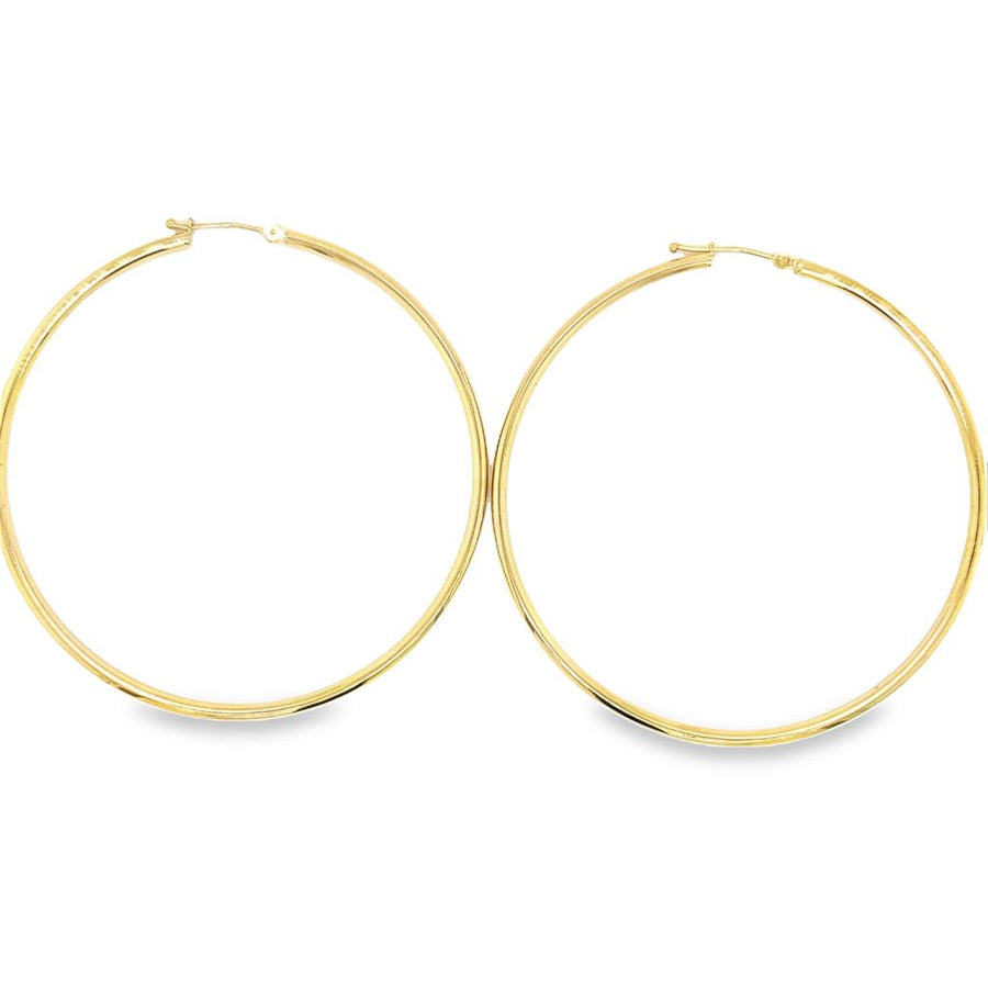 Lady's Yellow 14 Karat 2X60mm Tube Hoop Earrings Designer: Armadani
G