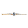 Estate Two Tone Sapphire & Diamond Bar Pin