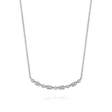 Lady's White 14 Karat Alternating Bezel And Prong Set Diamond Stationa