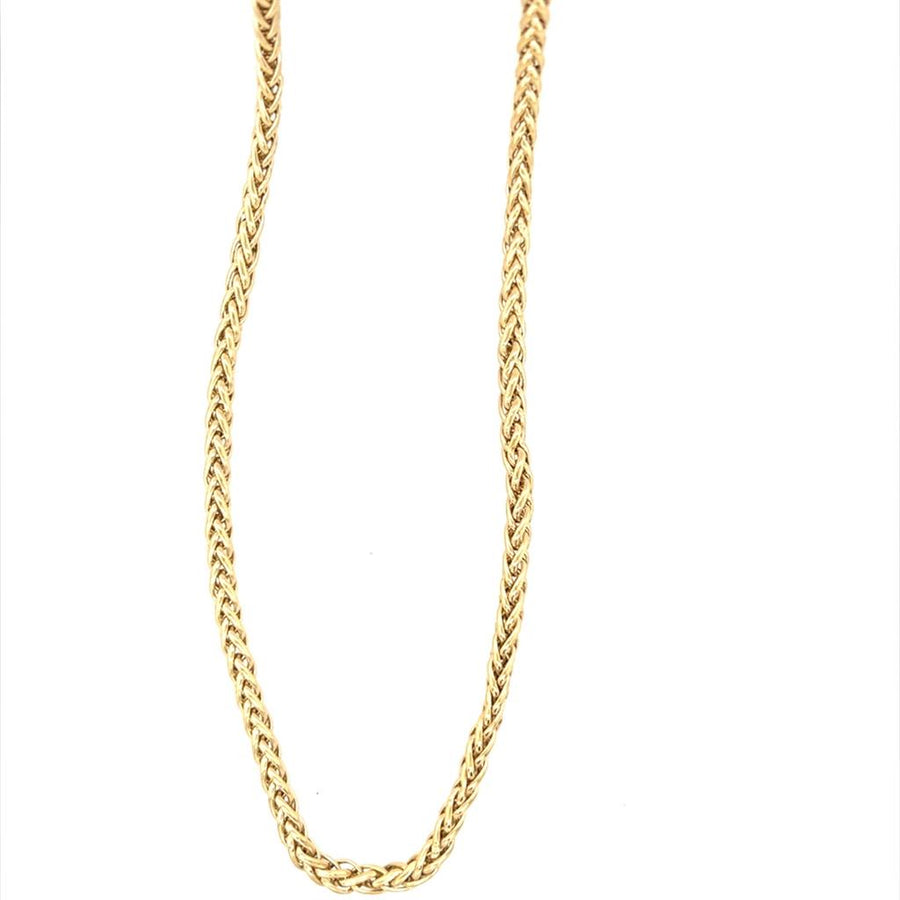 Estate 14KT Yellow Gold Hollow Wheat Necklace