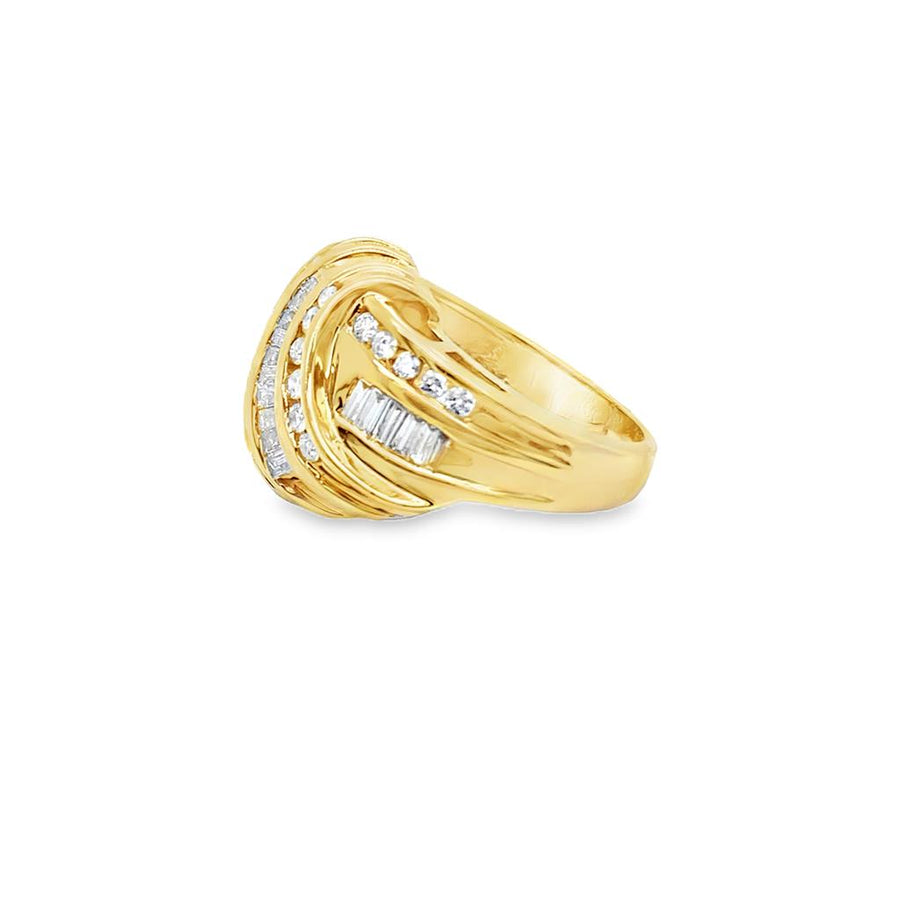 Ribbon Style Baguette Diamond Band