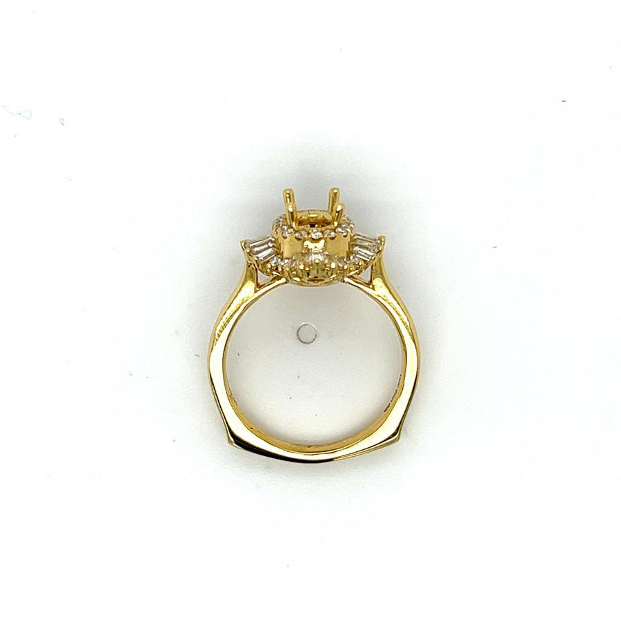 Lady's Yellow 18 Karat Euro-Shank Ballerina Halo Ring