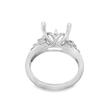 Lady's White 18 Karat Heart Center Ring Size 6.5 With 10 = 0.27TW Roun