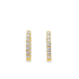 18 Karat Yellow Gold  Oval Inside/Outside Hoop Earrings Estate Memo Wi