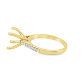 Lady's Yellow 18 Karat Cathedral Solitaire Ring Size 6.25 14 = 0.24tw