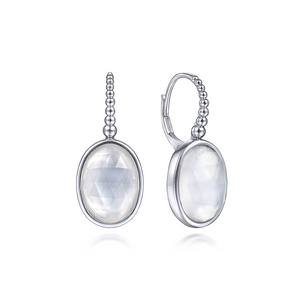 Gabriel & Co. Silver 925 Sterling Silver Bujukan Rock Crystal and White Mother of Pearl Drop Earrings