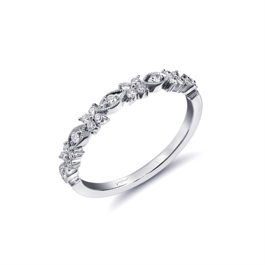 Coast Diamond Milgrain Alternating Shapes Wedding Band