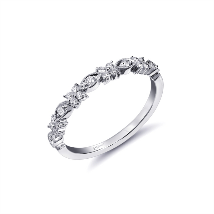 Coast Diamond Alternating Shapes Straight Wedding Band