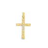 Two-Tone 14 Karat Crucifix Pendant Estate Jewelry Gram Weight: 0.68