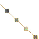 18 Karat Yellow Van Cleef & Arpels Grey Mother Of Pearl Alahambra Brac