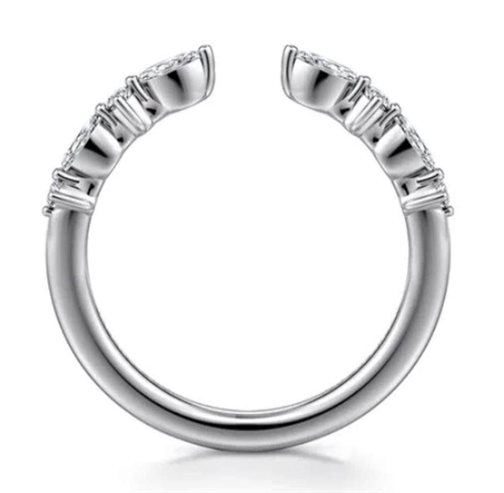 Lady's White 14 Karat Alternating Open Wedding/Anniversary Ring Size 6