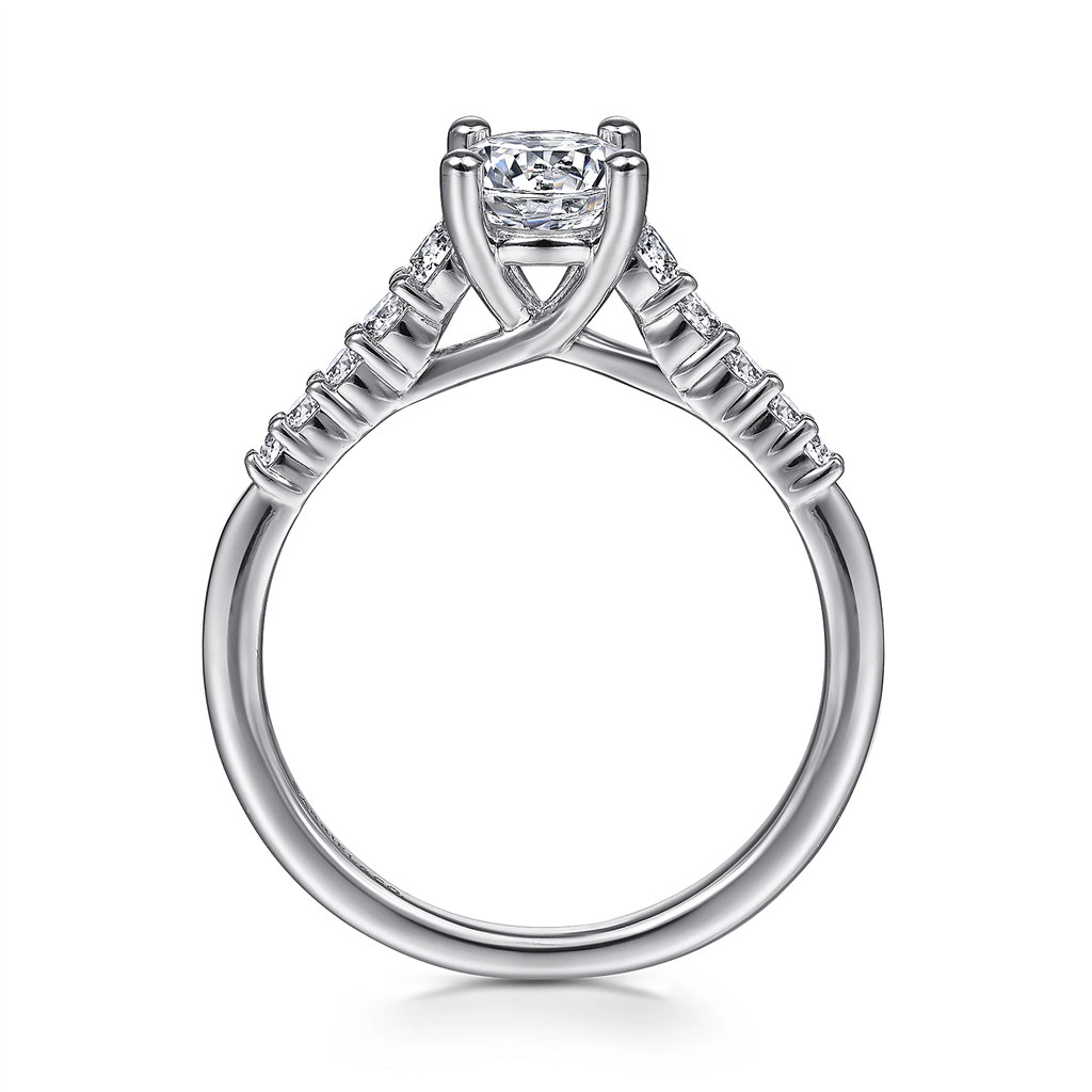 Gabriel & Co Graduated Straight Diamond Engagement Ring Mounting