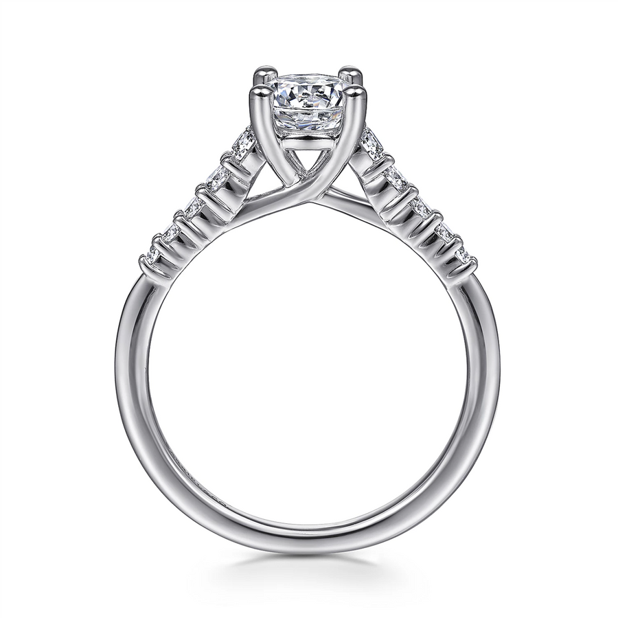 Gabriel & Co Graduated Straight Diamond Engagement Ring Mounting