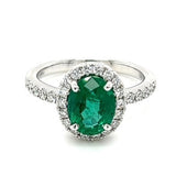 Emerald 14 Karat White Fashion Ring